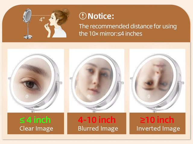 10X Magnification Makeup Mirror With