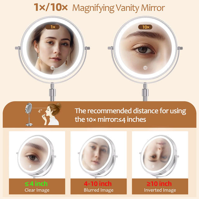 10X Magnification Makeup Mirror With