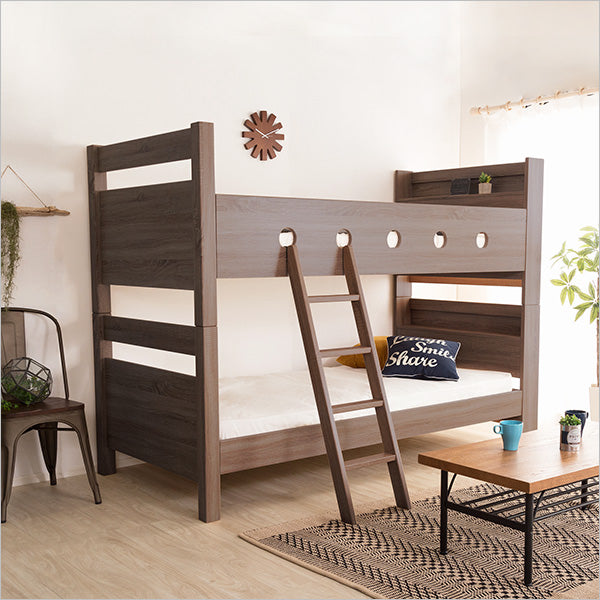 COCCO・Luxury 3D Wood Grain Bunk Bed: Convertible, Ultra-Sturdy, & Storage