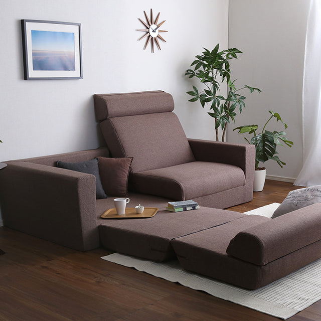 Lawro・Reconfigurable 2-Seater Sofa Bed: Made in Japan with Pocket Coils
