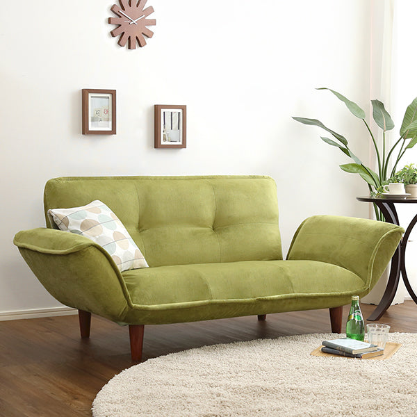 Zuera・Compact 2-Seater Reclining Sofa: Brushed Fabric & Made in Japan