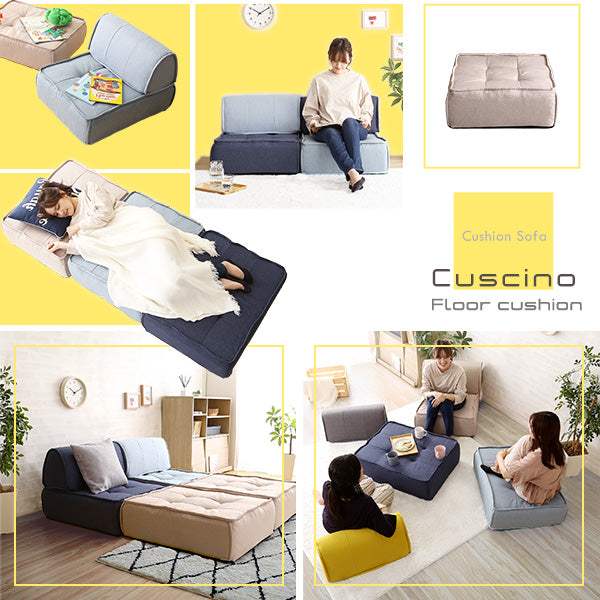 Cuscino・Modular Floor Cushion: Pocket Coil Comfort & Lightweight Design