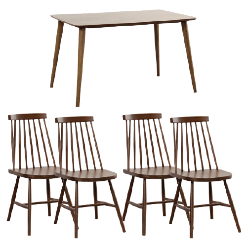 Egill・ダイニングセット【エギル】5点セット(コムバックチェアタイプ) - DEGUTI