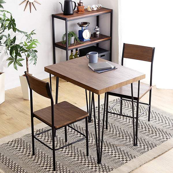 Ferro e Legno・Vintage 3-Piece Dining Set with Backrests