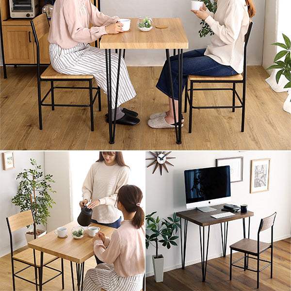 Ferro e Legno・Vintage 3-Piece Dining Set with Backrests