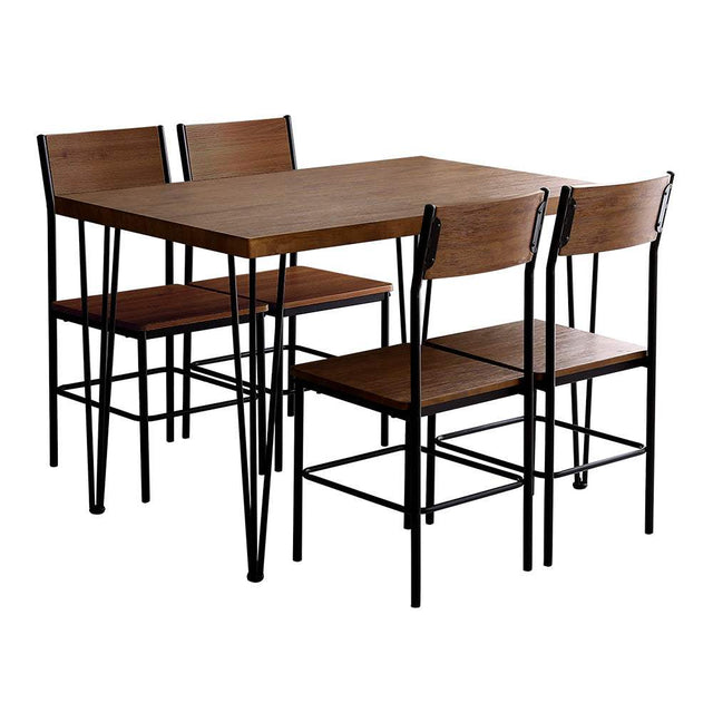 Ferro e Legno・Vintage 5-Piece Dining Set with Backrests