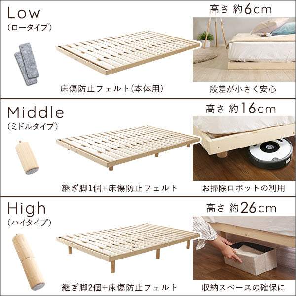 Hygge・Scandinavian Interior Natural Wood Slatted Bed (Single)