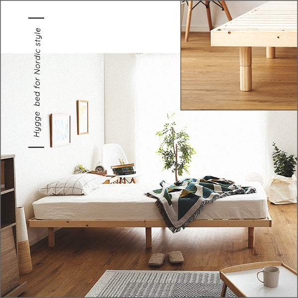 Hygge・Scandinavian Interior Natural Wood Slatted Bed (Single)