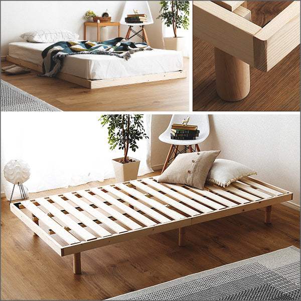 Hygge・Scandinavian Interior Natural Wood Slatted Bed (Single)