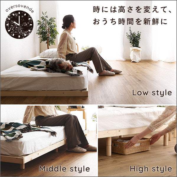 Hygge・Scandinavian Interior Natural Wood Slatted Bed (Single)