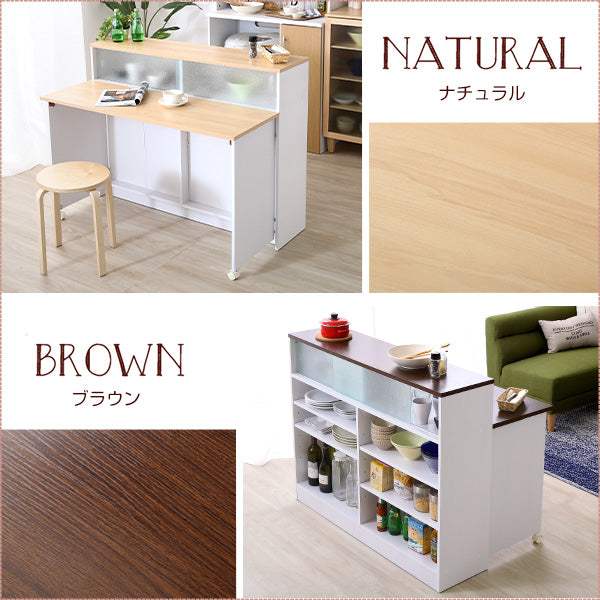 Kiley・Two-Tone Kitchen Counter: A Stylish Room Divider with a Butterfly Table