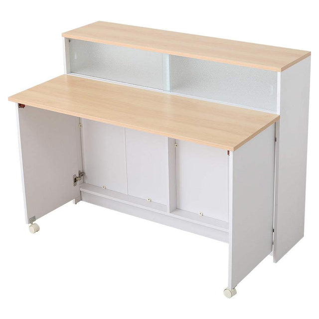 Kiley・Two-Tone Kitchen Counter: A Stylish Room Divider with a Butterfly Table