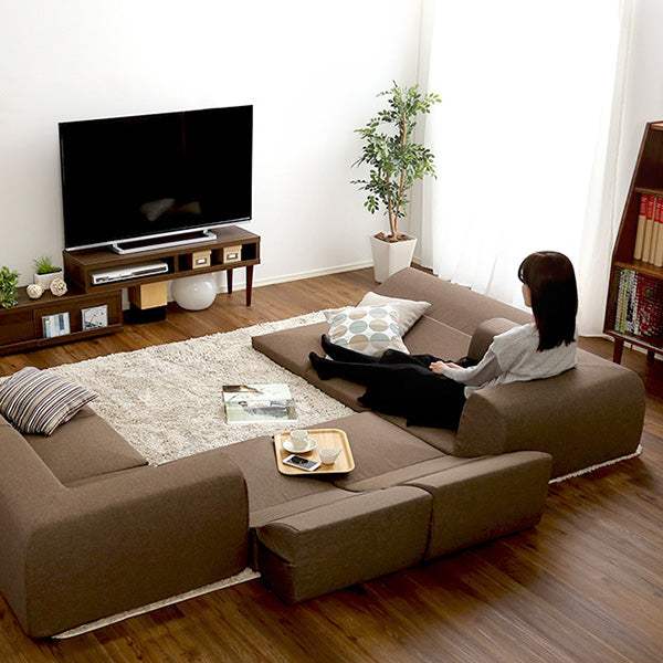 Lantana・Modular 6-Piece Low Corner Sofa Set with Removable Covers