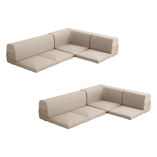 Lantana・Modular 6-Piece Low Corner Sofa Set with Removable Covers