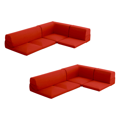 Lantana・Modular 6-Piece Low Corner Sofa Set with Removable Covers