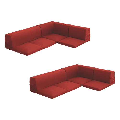 Lantana・Modular 6-Piece Low Corner Sofa Set with Removable Covers