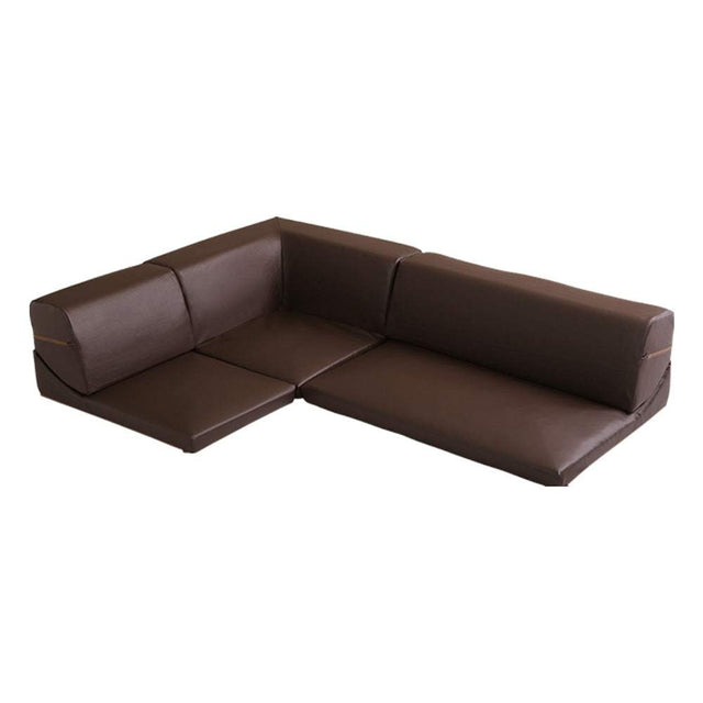 Lapageria・Modular Low Corner Sofa in Leather-Style PVC: Reclining & Made in Japan