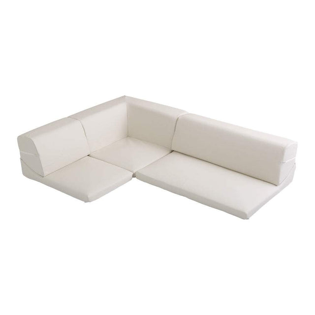Lapageria・Modular Low Corner Sofa in Leather-Style PVC: Reclining & Made in Japan