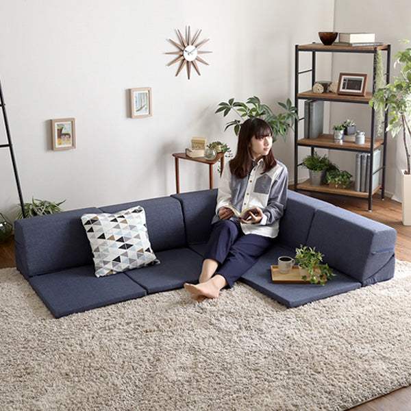 Linum・Modular Corner Low Sofa: Made in Japan with Reclining Comfort