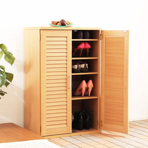 Louver・通気性抜群!ルーバー式シューズボックス【幅60cm・単品】(下駄箱・玄関収納) - DEGUTI