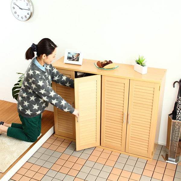 Louver・通気性抜群!ルーバー式シューズボックス【幅60cm・2個セット】(下駄箱・玄関収納) - DEGUTI