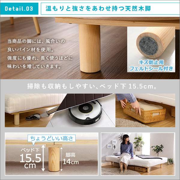 Unite Raide・新発想で搬入も組立カンタン! ほどよい弾力 脚付きロールマットレス(ボンネルコイルスプリング)【ユニテ・ライド】ダブルサイズ - DEGUTI