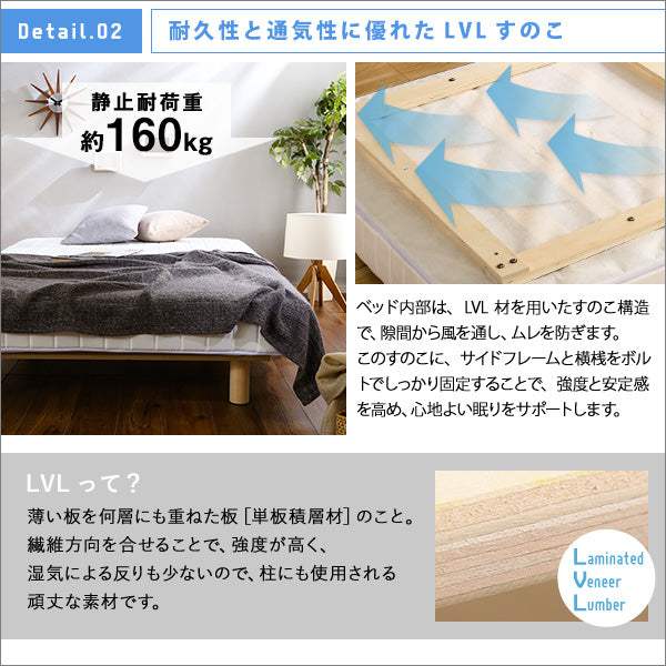 Unite Doux・新発想で搬入も組立カンタン!やわらかな寝心地 脚付きロールマットレス(ポケットコイルスプリング)【ユニテ・ドゥ】セミダブルサイズ - DEGUTI