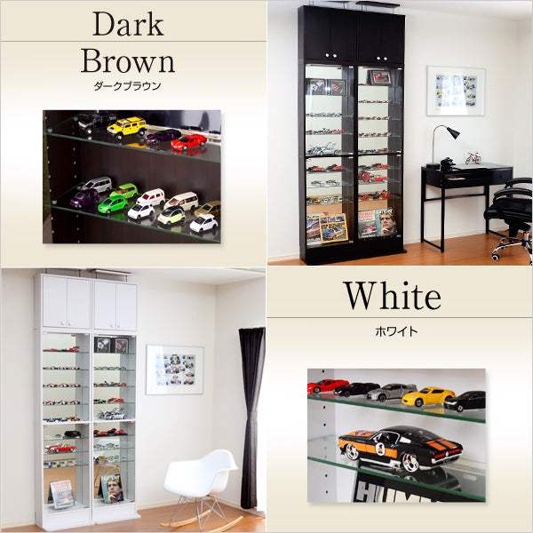 Luke・コレクションラック【ルーク】浅型ハイタイプ セット(本体+上置き)