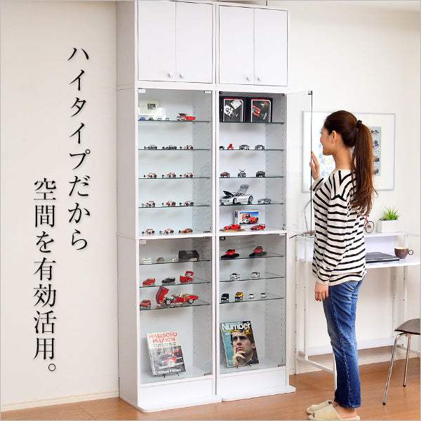 Luke・コレクションラック【ルーク】浅型ハイタイプ セット(本体+上置き)