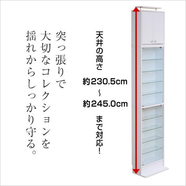 Luke・コレクションラック【ルーク】浅型ハイタイプ セット(本体+上置き)
