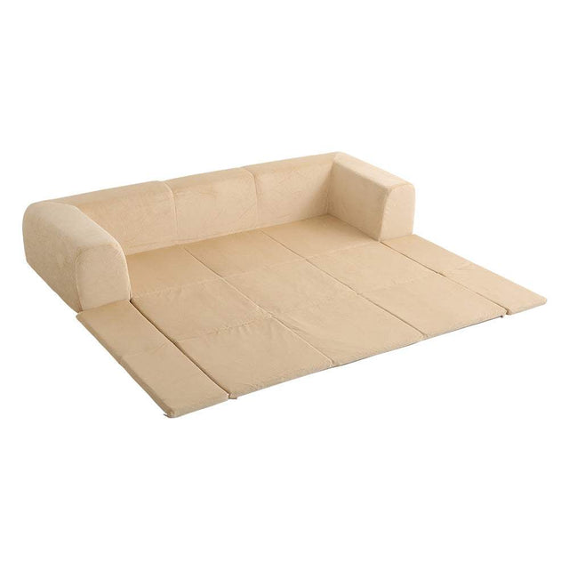 Plateau・2-in-1 Floor Sofa & Play Mat (L Size): Washable Cover & Made in Japan