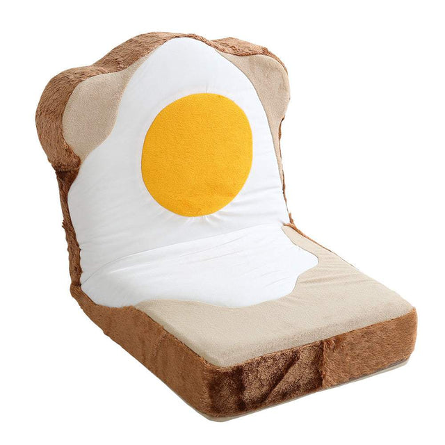 Roti・目玉焼き食パン座椅子(日本製)ふわふわのクッションで洗えるウォッシャプルカバー | ロティ - DEGUTI