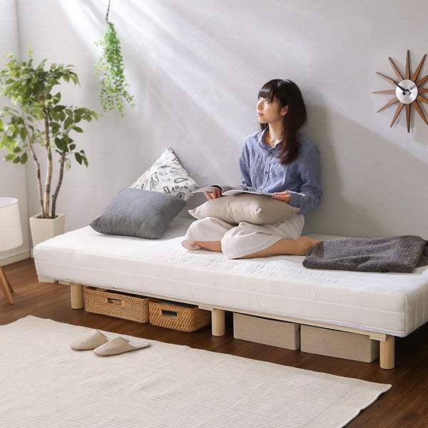 Unite Doux・新発想で搬入も組立カンタン!やわらかな寝心地 脚付きロールマットレス(ポケットコイルスプリング)【ユニテ・ドゥ】セミシングルサイズ - DEGUTI