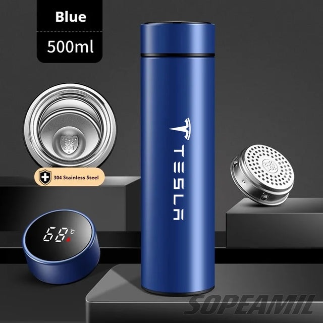 Tesla Car Vacuum Cup Thermos Mug Temperature Display