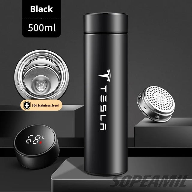 Tesla Car Vacuum Cup Thermos Mug Temperature Display