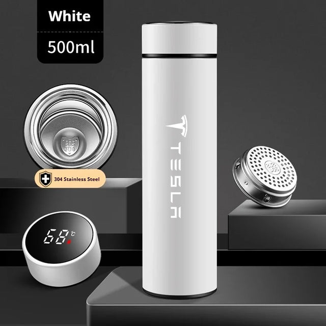 Tesla Car Vacuum Cup Thermos Mug Temperature Display