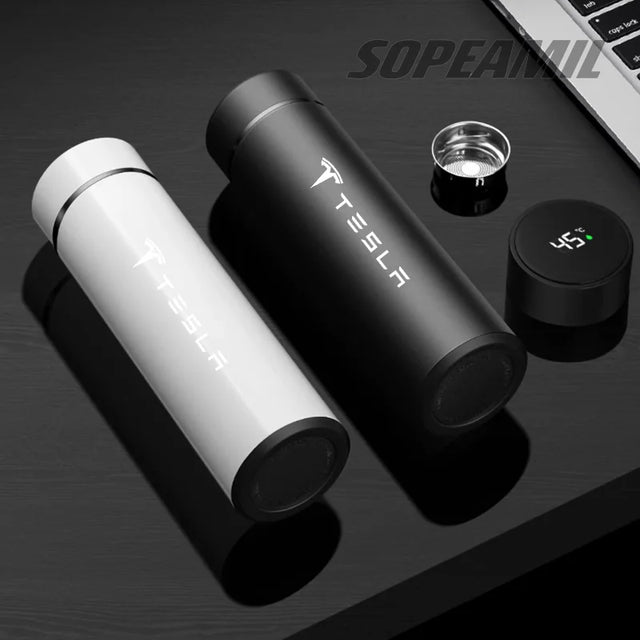 Tesla Car Vacuum Cup Thermos Mug Temperature Display
