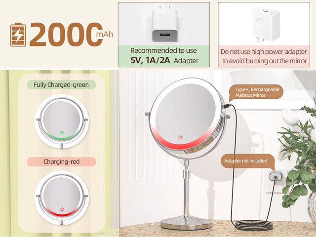 10X Magnification Makeup Mirror With
