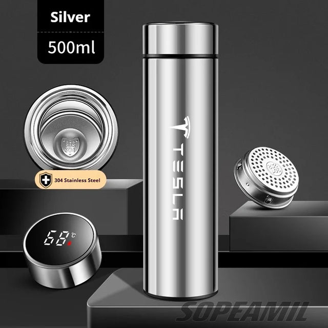 Tesla Car Vacuum Cup Thermos Mug Temperature Display