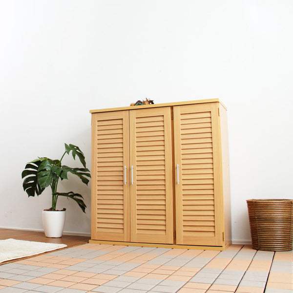 Louver・通気性抜群！ルーバー式シューズボックス【幅90cm】（下駄箱・玄関収納） - DEGUTI