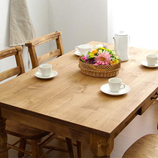 Almee・カントリーダイニング【アルム】ダイニングテーブル単品（幅120cm） - DEGUTI