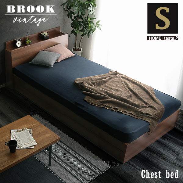 BROOK Single Bed・棚・収納付きヴィンテージチェストベッド シングル