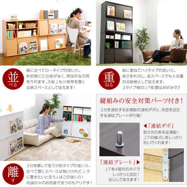 Display Rack・魅せて隠す収納！ディスプレイラック2個セット（本棚・リビング収納） - DEGUTI