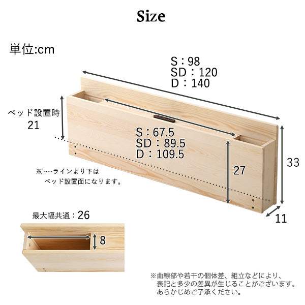 Lilitta・パイン材脚付きすのこベッド　リリッタ専用宮単品(ダブル用) - DEGUTI