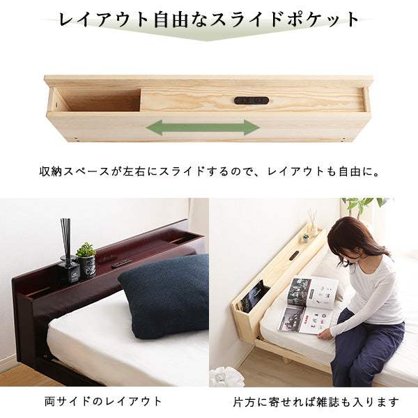 Lilitta・パイン材脚付きすのこベッド　リリッタ専用宮単品(ダブル用) - DEGUTI