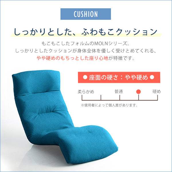 Moln・日本製リクライニング座椅子（布地、レザー）14段階調節ギア、転倒防止機能付き・モルン Down type - DEGUTI