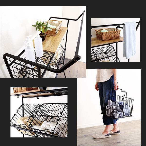 VINTAGE Laundry Rack・ヴィンテージ ランドリーラック バスケットタイプ - DEGUTI